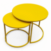 Mesas Redondas Nido Conjunto Chico Amarillo - Imagen 5
